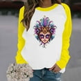 thumbnail image 4 of Craaazy Women's Long-Sleeve Loose Pullover Tops- Casual Mardi Gras Printed Crewneck Sweatshirts Gifts, 4 of 6