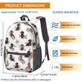 thumbnail image 3 of Dachshund and Rose White Pattern 17" Waterproof Oxford School Backpacks for Teens, S-Shape Padded Straps, for School, Travel, Hiking, Camping, 3 of 5