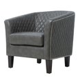 thumbnail image 2 of Chaise d'Appoint Matelassée en Tissu Gris Orageux, 2 of 4