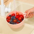 thumbnail image 6 of Fruit Washing Bowl with Lid & Drainage 2-in-1 Multifunctional Drain Basket with Handles, Suitable for Berries & Vegetables Fruit Drainer, Washing & Draining Bowl, Fruit & Vegetable Cleaner(Pink), 6 of 9