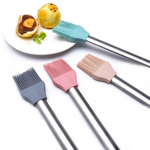 Ludlz Food Brush , Basting Brush for Cooking, Silicone Brush, Pastry Brush for Baking, Barbecue Brush, Oil Brush Multi-functional High Temperature Resistant Stainless Steel Handle