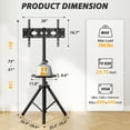 thumbnail image 4 of RTVR TV Tripod Stand with Mount for 23-75" TVs up to 100lbs, Height Adjustable Tilt Rotating Shelf & Non-Slip Base for Home, Max VESA 600x400mm, Black, 4 of 11