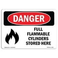 thumbnail image 1 of SignMission OS-DS-A-1218-L-2051 12 x 18 Po Signe de Danger OSHA - Bouteilles Inflammables Pleines Stockées Ici, 1 of 1