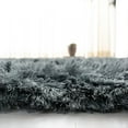 thumbnail image 5 of SAFAVIEH Ocean Trellis Solid Plush Polyester Shag Area Rug, Slate, 9' x 12', 5 of 6