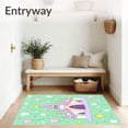 thumbnail image 3 of ODIKA 4'x6' Machine Washable Non-Slip Area Rug, Fairytale Castle Scene with Whimsical Balloons and Accents High Traffic Rug, Green, 724592, 3 of 7