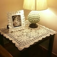thumbnail image 2 of Vintage Crochet Square Table Cover Lace Doilies Home Decor Tablecloth Furniture Cover, 2 of 2