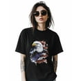 thumbnail image 2 of Women's T-Shirts, Patriotic American Flag Bald Eagle Cotton Crewneck Tee Short Sleeve Casual Tops Loose Graphic T-Shirt Black, XL, 2 of 7