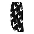thumbnail image 3 of Loopsun Womens Fleece Pajama Pants, Women's Casual Print Thermal Soft Fleece Long Sleep Pants with Pockets Black, XL, 3 of 5