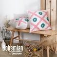 thumbnail image 6 of Deconovo 18 x 18 inch Cotton Linen Throw Pillow Covers, Boho Decorative Tufted Decorative Pillowcase, Set of 2, Pink and Green, 6 of 6