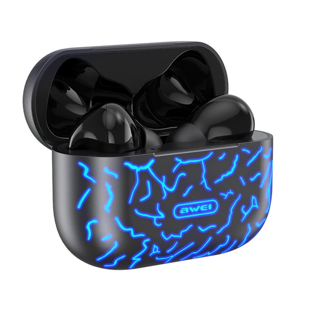 AWEI Auriculares estéreo inalámbricos verdaderos con función ANC IPX6 Auriculares deportivos imperme Awei Negro