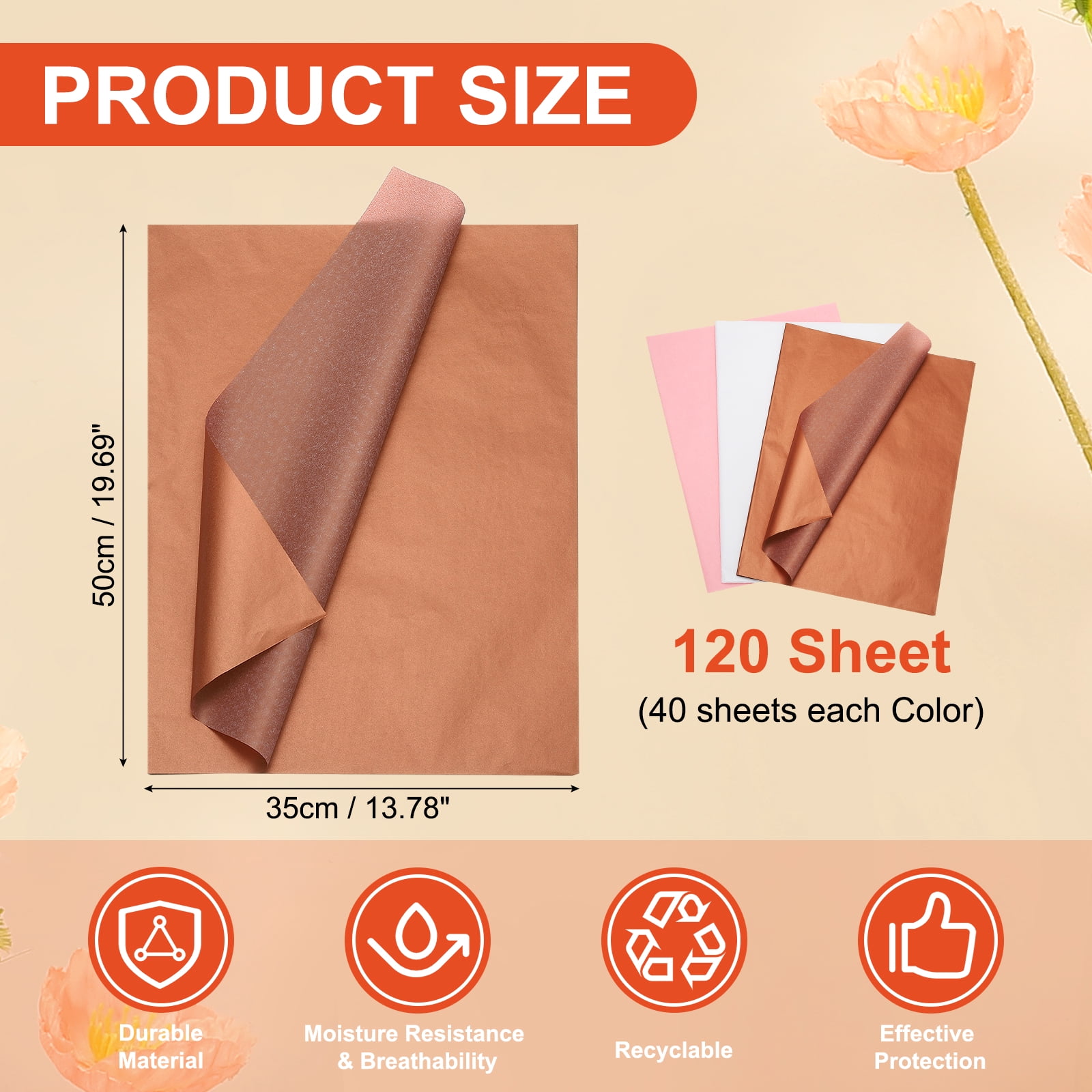 Uxcell 120 Sheets Colored Tissue Paper Bulk for Gift Bags, 19.7x13.8" Valentine's Day Tone Assorted Color Wrapping Paper for Craft Holidays Christmas Birthday Wedding Filler Flower Decor