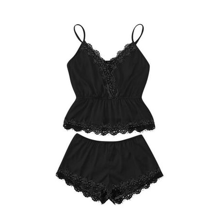

Cntydi Pajamas for Women Gifts Women Sexy Tops Shorts Lace Bowknot Nightdress Camisole Pajamas Underwear Set