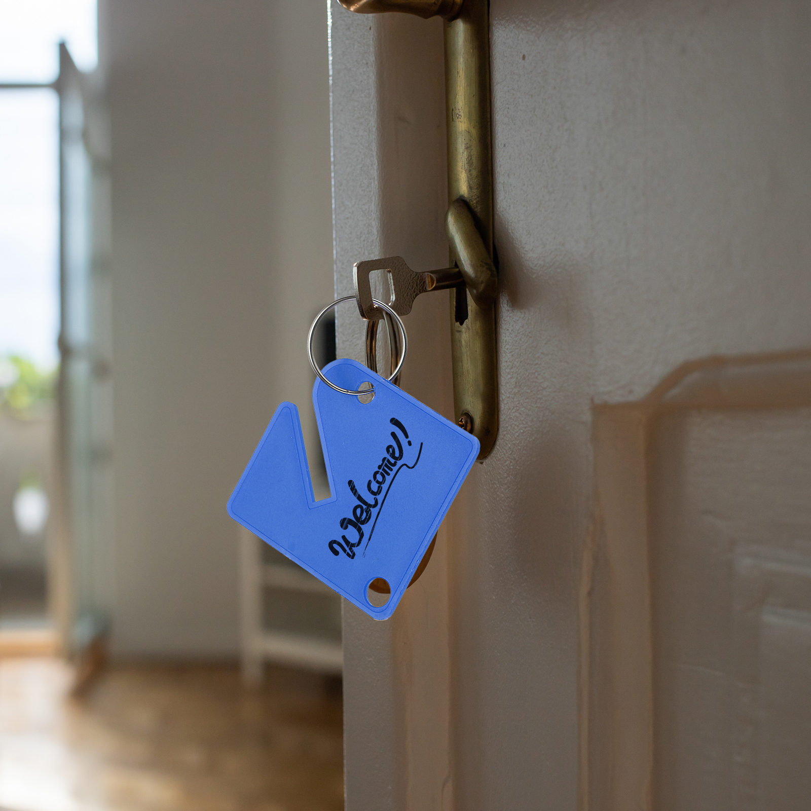 Uxcell 100 Pcs Key Tags, 1.5" Plastic Hanging Tag Slotted Key Tags Square Blank Writeable Durable with Metal Ring for Cabinet Boxes Lockers Identifiers Home Garage, Sky Blue