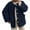 Navy, variant on Htigea Clearance Women's Warm Winter Coats Casual Long Sleeve Button Up Fuzzy Sherpa Fleece Jackets Outerwear Today Sales Army Green,L
