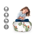 thumbnail image 2 of Cactus Storage Toy Bag Chair, Cacti Spikes and Red Flowers Mexican Hot Desert Vintage Image Art, Stuffed Animal Organizer Washable Bag, Small Size, Green and Orange, by Ambesonne, 2 of 3