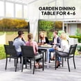 thumbnail image 4 of Black Outdoor Dining Table for 4-6 | Rust-Resistant Aluminum Frame & Easy-Clean Slatted PS Top - Patio Garden Table, 47.2" x 27.6", 4 of 7