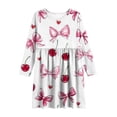 thumbnail image 5 of Valentine's Day Dresses for Girls Cute Heart Graphic A Line Dress Crewneck Long Sleeve Casual Dress Size 4-14, 5 of 6