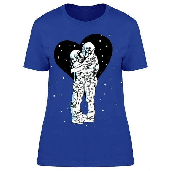 Two Astronauts In Love T-Shirt Women -Image by Shutterstock, Female Small