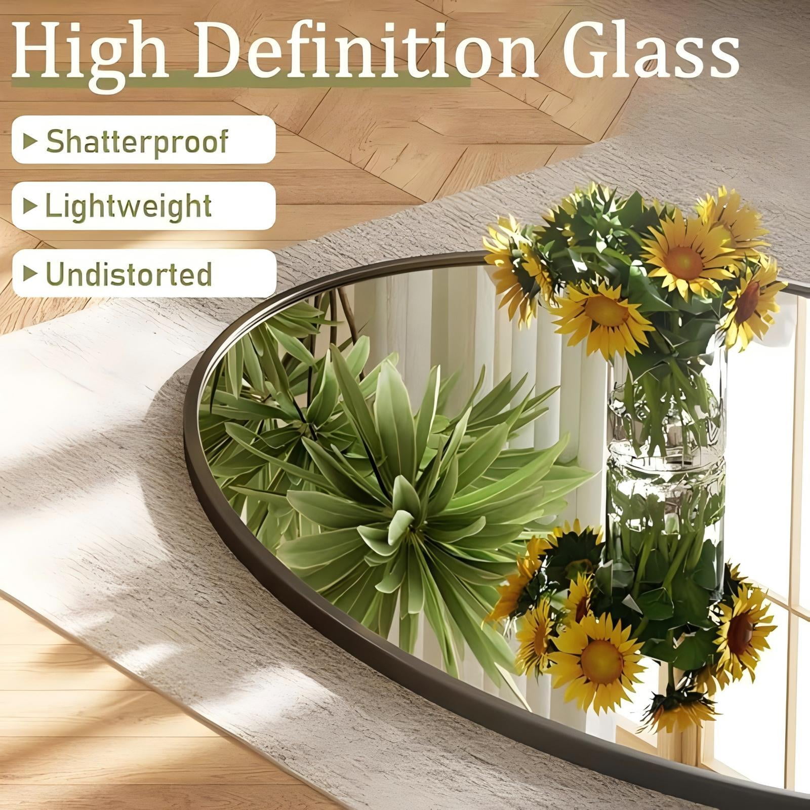 Mirstory Oval Bathroom Mirror 26"x38" Bathroom Vanity Mirror, Black