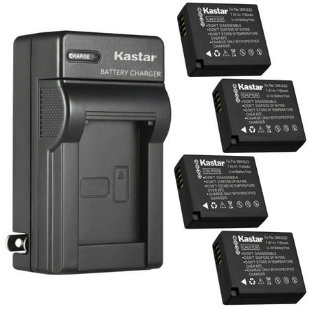 Kastar 4-Pack Battery and AC Wall Charger Replacement for Panasonic DMW-BLE9 DMW-BLE9E DMW-BLE9PP DMW-BLG10 DMW-BLG10E Battery Panasonic DE-A65BA DE-A98 DE-A99B Charger