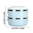thumbnail image 3 of Thermal Lunch Box,2 Tier 304 Stainless Steel Thermal Lunch Box For Adults Office Camping,Home Stackable Stainless Steel Thermal Compartment Lunch/Snack Box Compartment Lunch Container (Pink), 3 of 8