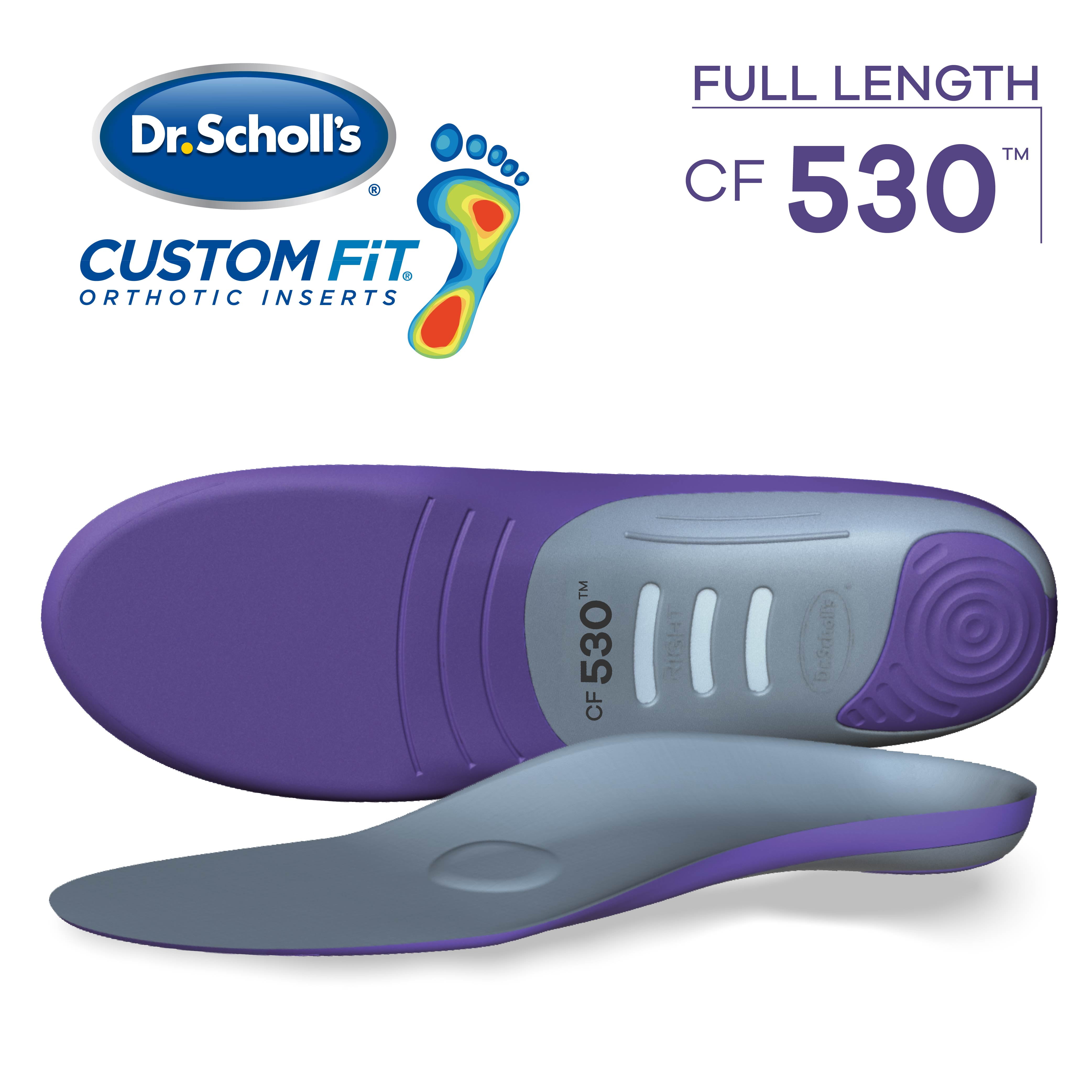 Dr. Scholl's Custom Fit 530 Orthotics Full Length Inserts for Foot Knee & Low Back Pain Relief, 1 pr