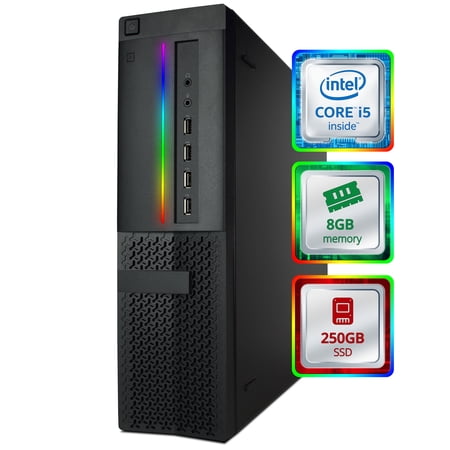 Restored Dell OptiPlex 7010 Small RGB Desktop Computer (SFF) | Intel i5 (3.5GHz Turbo) | 8GB RAM | 250GB SSD Solid State | 5G-WIFI + Bluetooth | Win 10 Pro | Home or Office PC (Refurbished)
