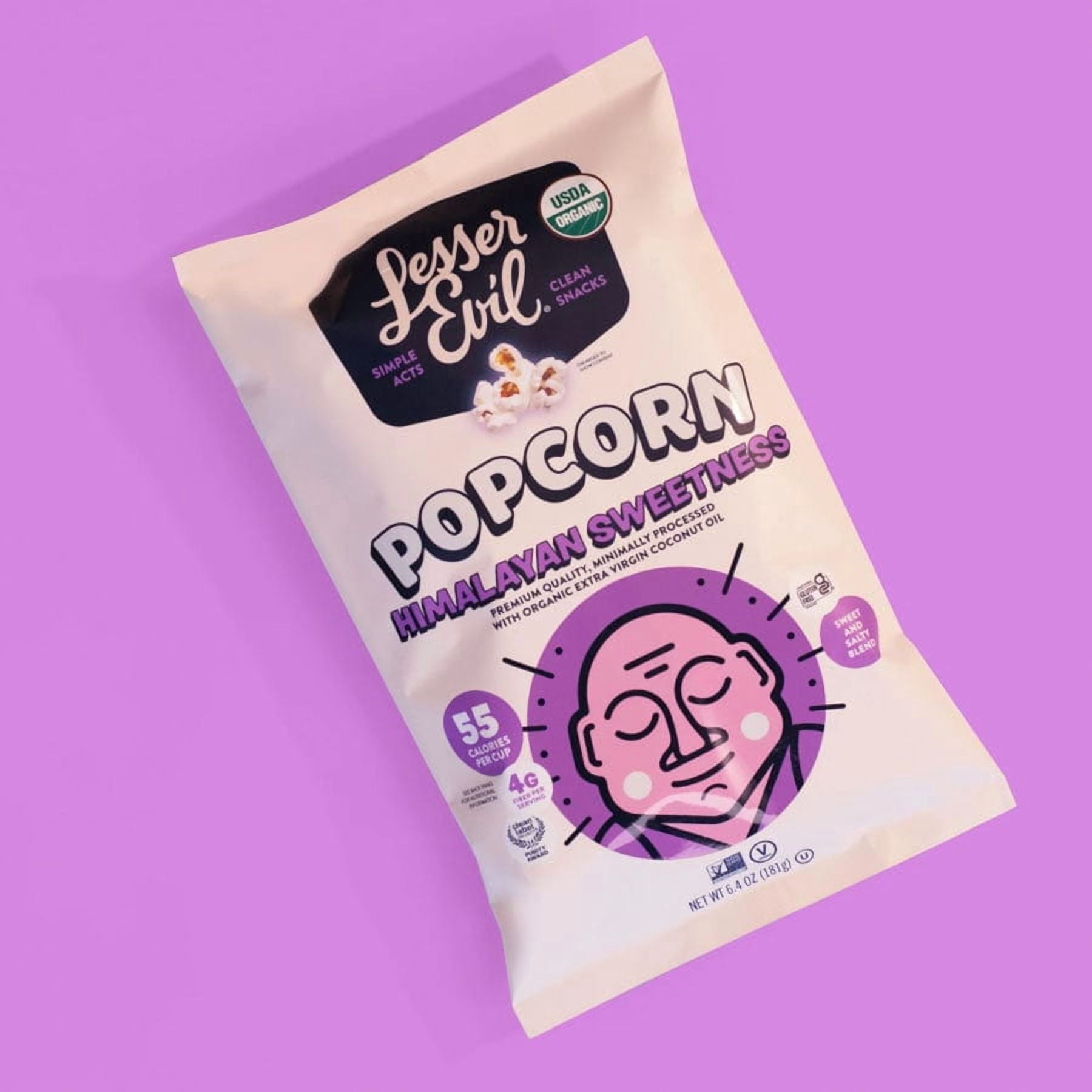 Pack of 12, Lesser Evil Himalayan Sweetness Gourmet Popcorn, 6.4 oz