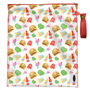 Imagine Baby Products Medium Wet Bag | Leak Proof Zipper Bag Ideal as On The Go Diaper Pail | Snap Handle for Carry or Hang | Perfect for Travel | 13.5" x 16", Holds 5-8 Cloth Diapers (Dine 'N' Dash)