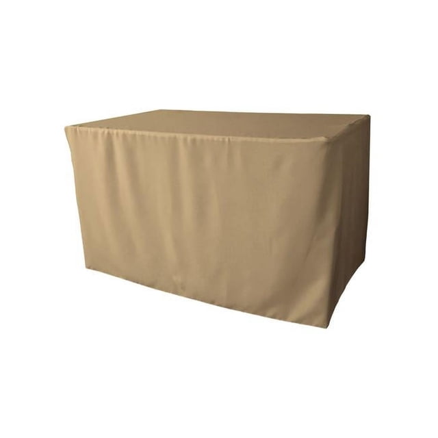 LA Linen TCpop-fit-48x30x30-TaupeP13 1.8 lbs Polyester Nappe Équipée & 44; Taupe