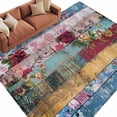 thumbnail image 3 of 5x7 Area Rugs, Vintage Floral Non-Skid Rubber Backing Large Rectangle Rugs - Living Room Bedroom Home Office, Farmhouse Botanical Flowers Indoor Floor Mat Carpets Washable Rug, 3 of 9