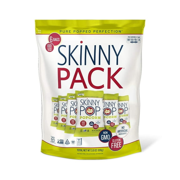 SkinnyPop Skinny Pack® Popcorn Gluten Free 100 Calorie 6-Pack Original -- 6 Bags