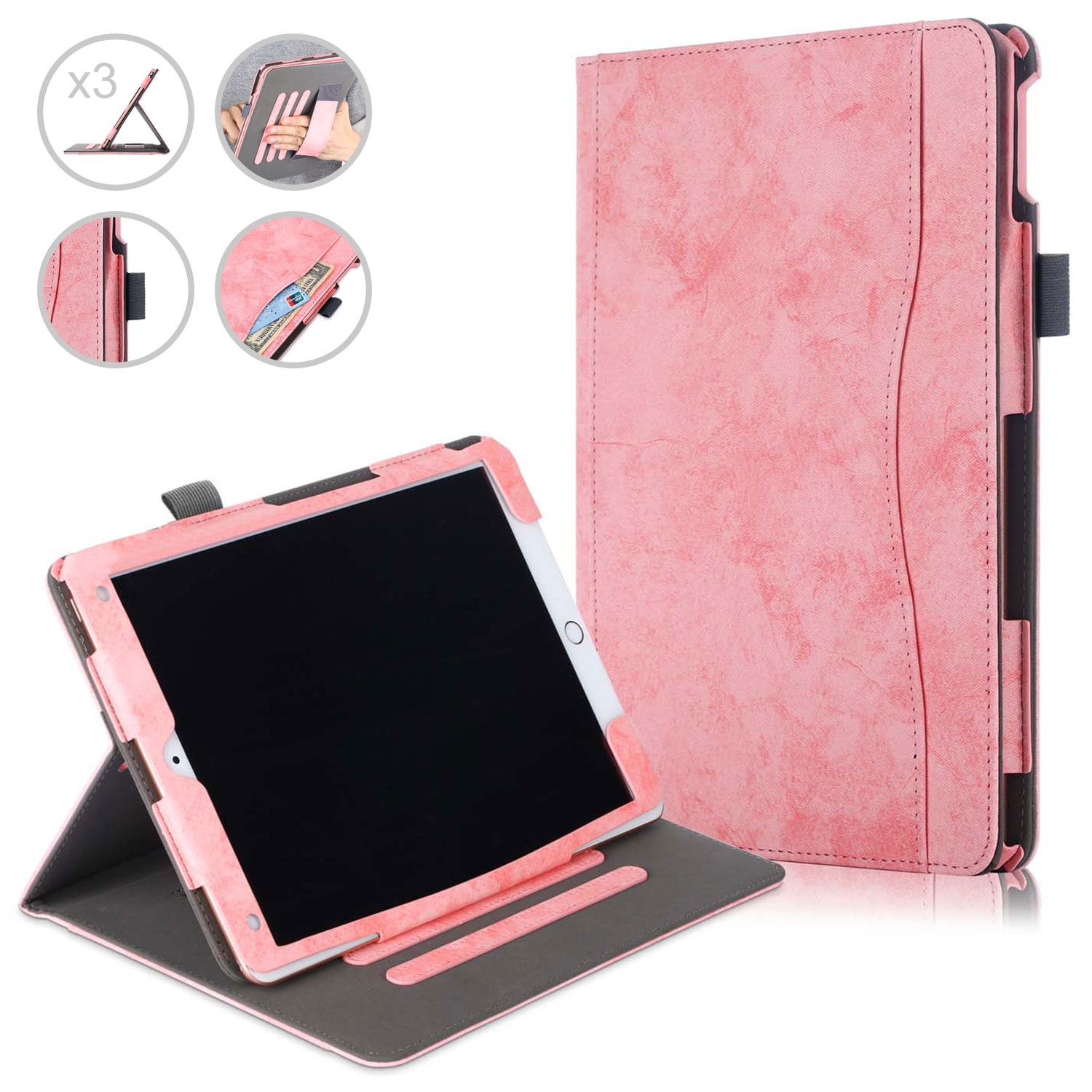 iPad 10.2" Case, iPad 7th Gen Case, Allytech Corner Protection Multi Angle Stand Document Pocket