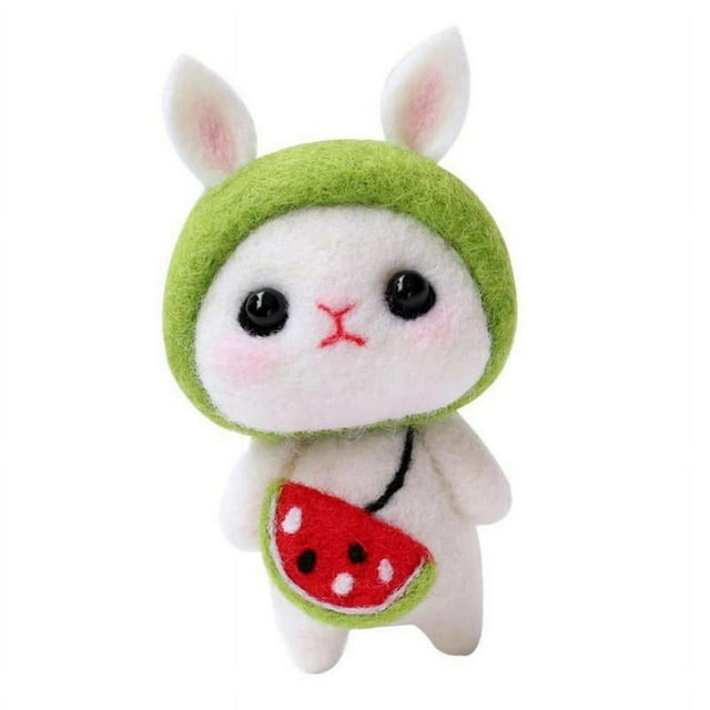 Lovely Rabbit Wool Felting Tool Supplies Animal Doll DIY Handmade Craft Felting Material Bag