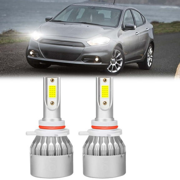 HMCYCI 2pcs For Dodge Dart 2013 2014 2015 9012 LED Headlight Bulb High Low Beam 3800LM 6000K Bright White