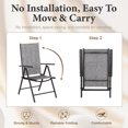 thumbnail image 6 of Summit Living 2-Piece Outdoor Patio Folding Sling Adjustable High Back Chairs Camping Portable Garden Beach, Gray, 6 of 6