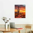 thumbnail image 2 of ONETECH - Natural Landscape Paintings Wall Art Sunset with Saguaros in Sonoran Desert 5 Pieces Picture Print on Canvas for Modern Home Decoration 16x20in, 2 of 4