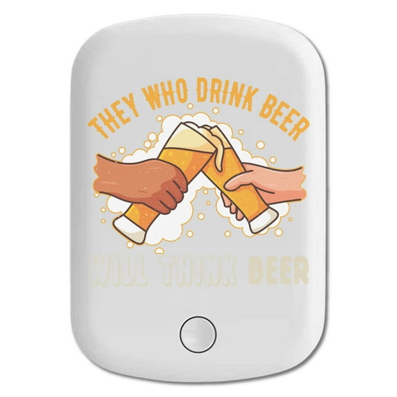 DistinctInk Magnetic Battery Pack, 5000 mAh Wireless Portable Charger with USB-C Cable, Compatible with MagSafe iPhone 14 / 13 / 12 Series - Drink Beer Think Beer