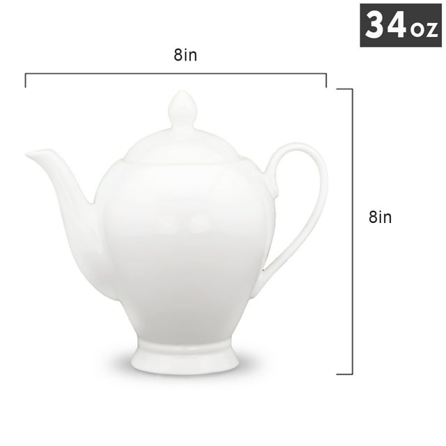 White Mellow Teapot (34 oz)