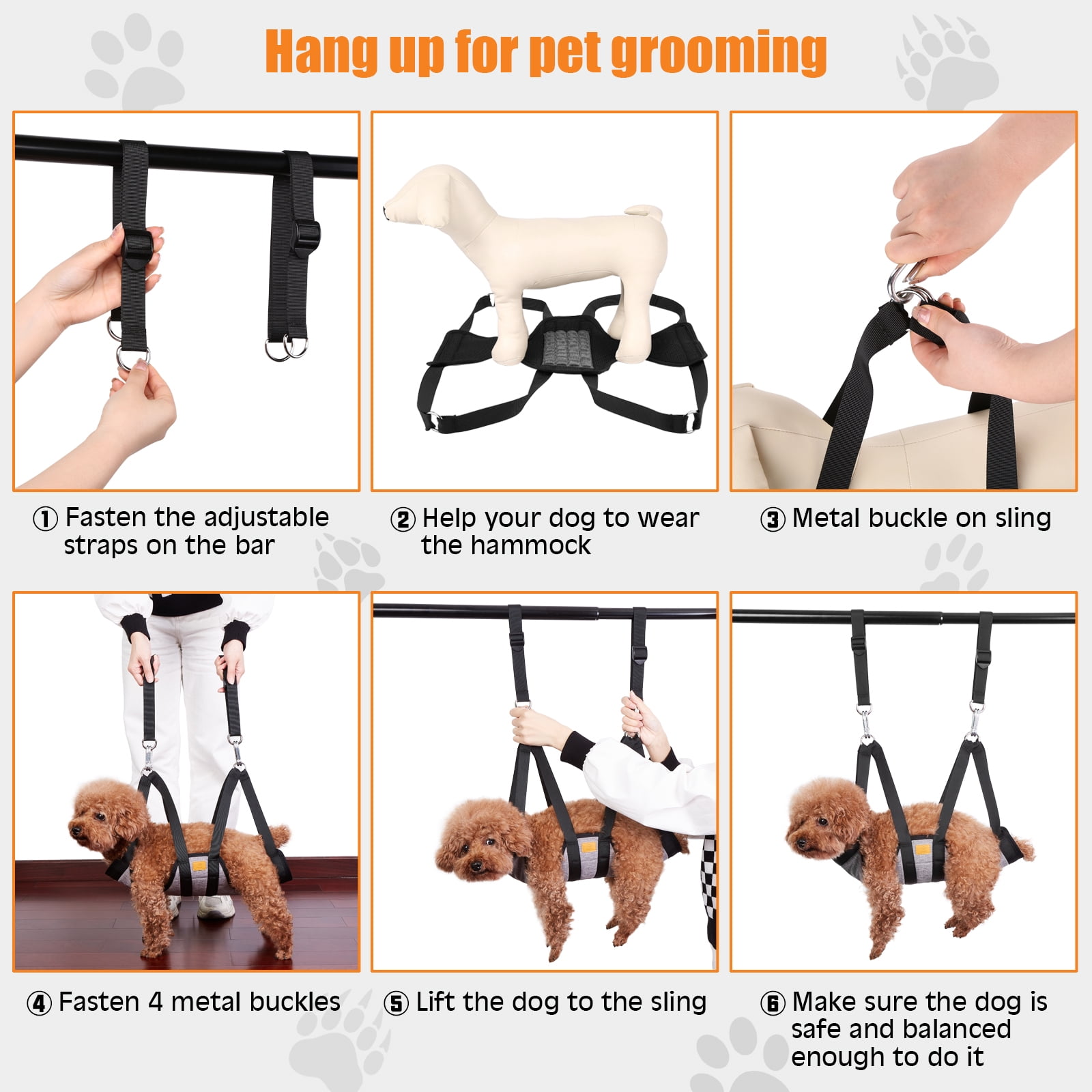 Small Pet Dog Grooming Hammock Restraint Harness Sling Bags Hair Nail Trimming