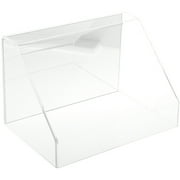 Plymor Clear Acrylic Slanted Front Display Case with No Base (Mirrored), 12" W x 8" D x 8" H