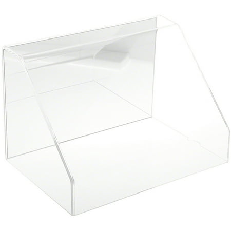 Plymor Clear Acrylic Slanted Front Display Case with No Base (Mirrored), 12" W x 8" D x 8" H