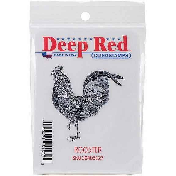 Deep Red Cling Stamp, 2" x 2", Rooster