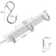 thumbnail image 5 of LNGOOR 8PCS Home Hardware Kitchen and Bathroom Supplies Hook Set (2*Stainless Steel Row Hooks Three Hooks Coat Hooks + 6*Multi-purpose Metal Spring S Hooks), 5 of 6