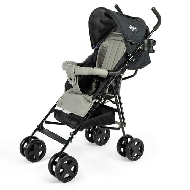 Carriola Plegable con Reclinado y Toldo Carri D'Bebe - Negro