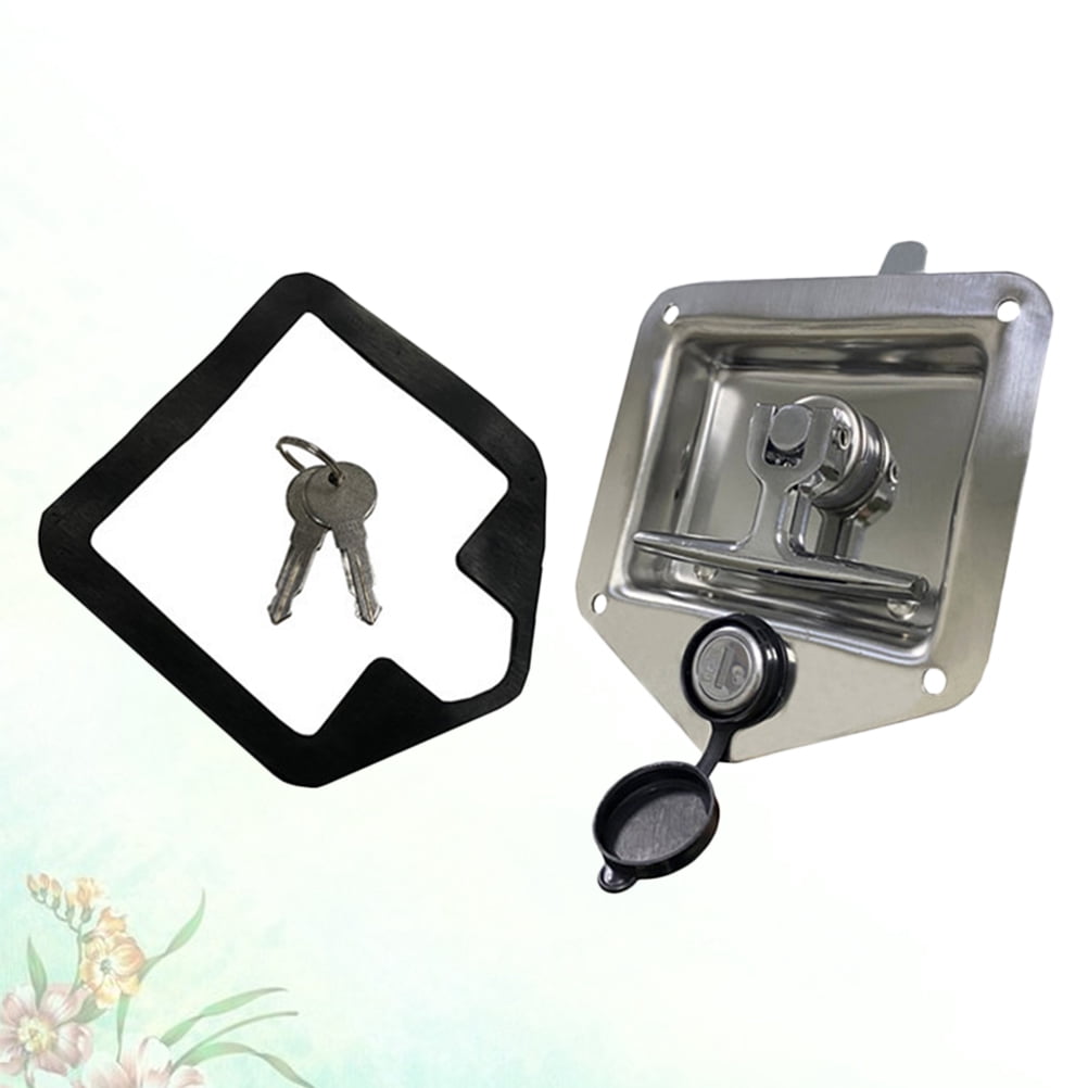 PAMINGONO 1Pack T-Handle Lock Latch Stainless Steel for Electrical Cabinet Dustproof 12.4x12.1x6.8Cm