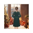 thumbnail image 5 of Sunny Fashion Girls Dress Emerald Green Velvet Sequin Keyhole Pleated Christmas Santa Winter Festival 8 Years, 5 of 8