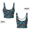 thumbnail image 6 of Goofa Love Music Printed Sports Bras for Women, High Impact Running Bra Workout Crop Tank Tops Longline Sports Bra Push up-Small, 6 of 9