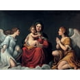 thumbnail image 2 of Albani, Francesco 32x25 Gold Ornate Wood Framed with Double Matting Museum Art Print Titled - Madonna con Bambino ed angeli, 2 of 4