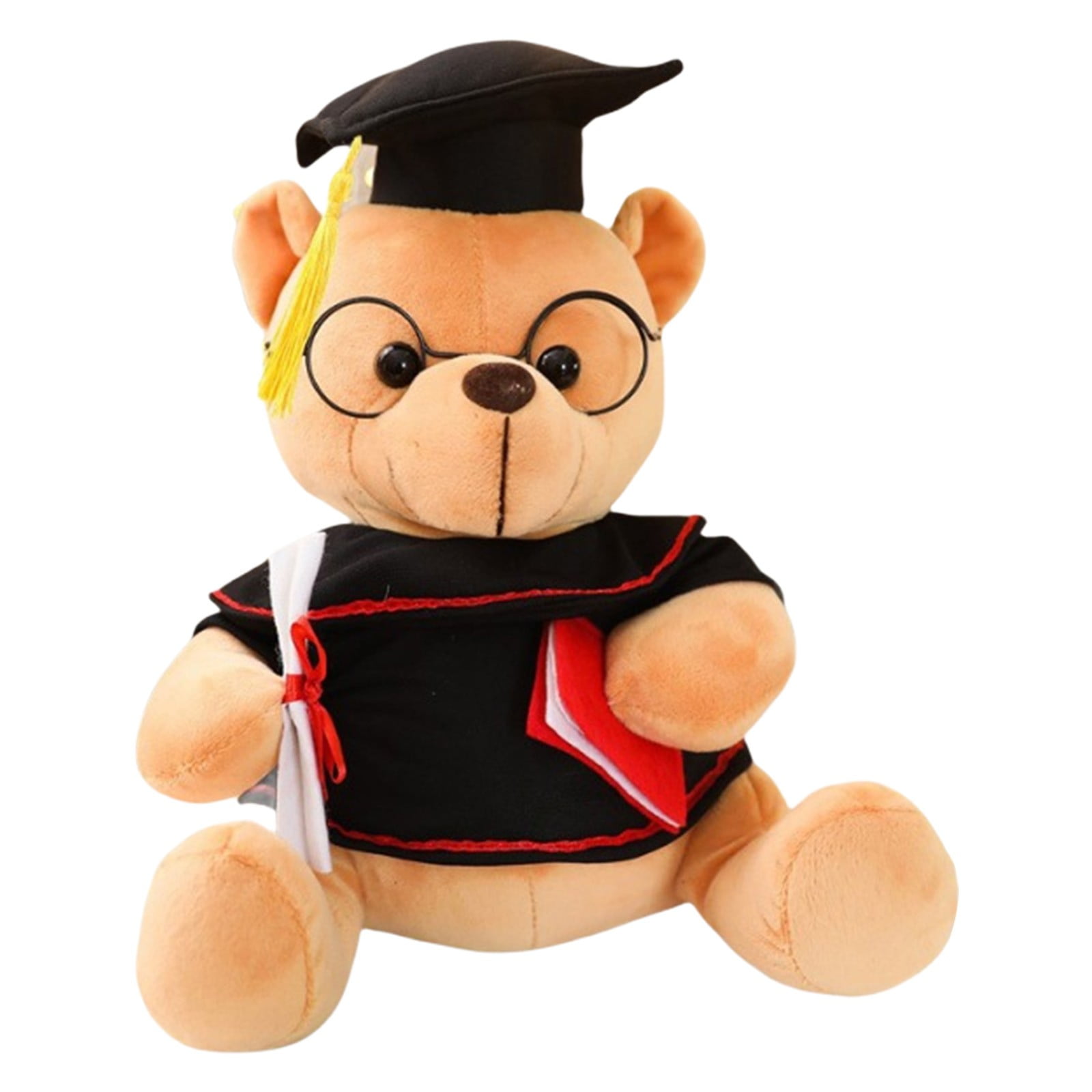 HCBY 1 Pack Graduation Plush Bear, 7 Inch Doctor Bear with Mini Cap Gown Glasses Scroll, Soft Cloth Doll for Graduation Season, Perfect Gift for Graduate Students Mentor